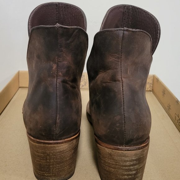 Free People Brooks Ankle Boot size 7 - Brown Leather Bootie - Picture 10 of 13